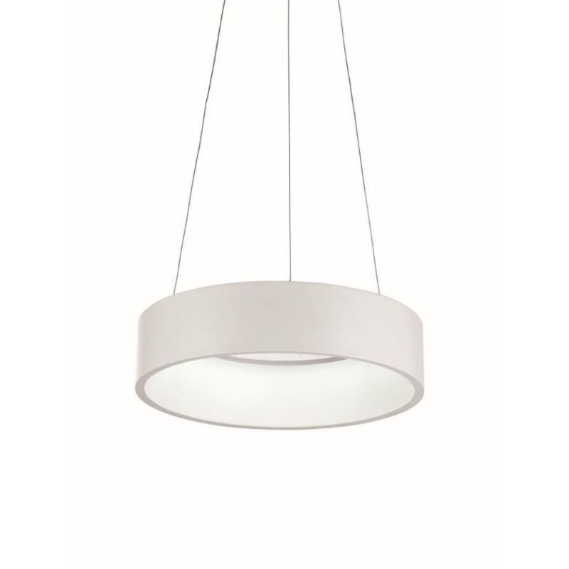 HOOP SOSPENSIONE CIRCOLARE DIAMETRO 45 CM A LED 32W 3000K IN METALLO BIANCO Pan International - Cristalensi Shop Online