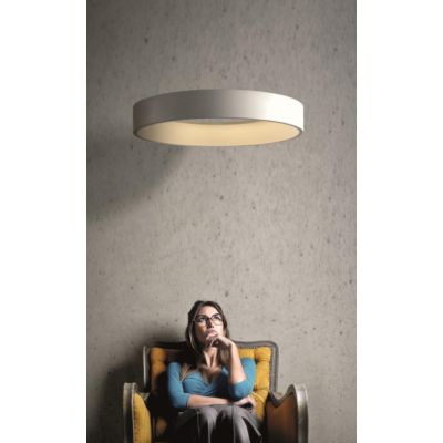 HOOP SOSPENSIONE CIRCOLARE DIAMETRO 45 CM A LED 32W 3000K IN METALLO BIANCO Pan International - Cristalensi Shop Online