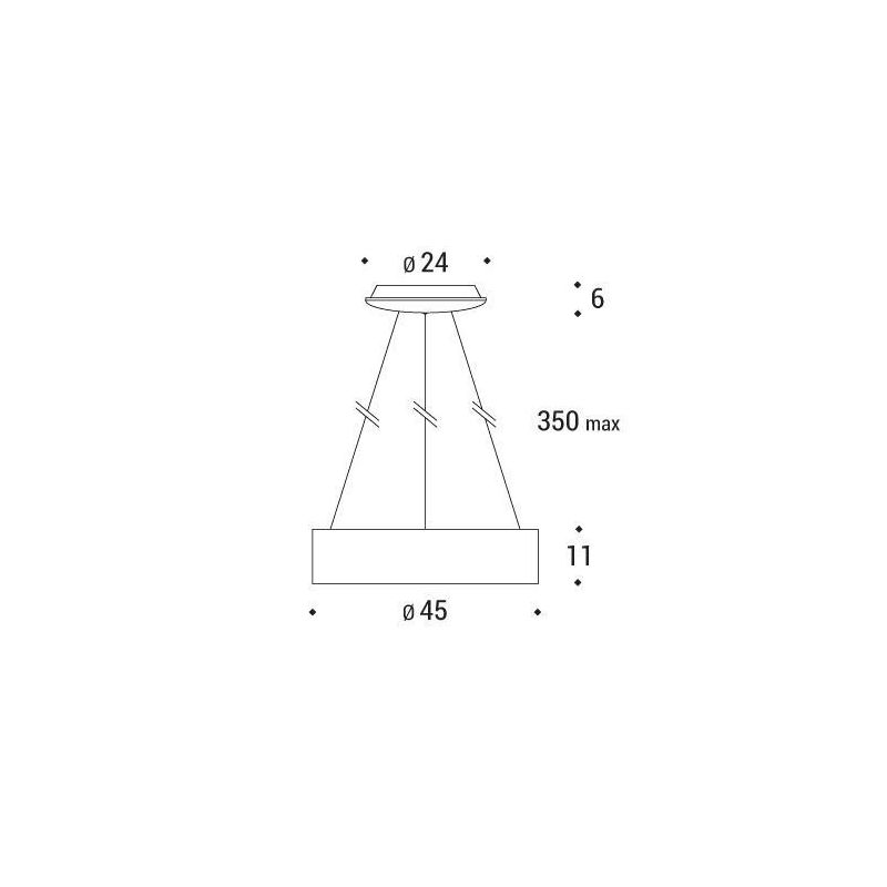 HOOP SOSPENSIONE CIRCOLARE DIAMETRO 45 CM A LED 32W 3000K IN METALLO BIANCO Pan International - Cristalensi Shop Online