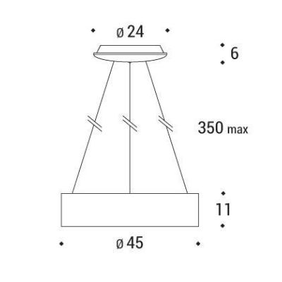HOOP SOSPENSIONE CIRCOLARE DIAMETRO 45 CM A LED 32W 3000K IN METALLO BIANCO Pan International - Cristalensi Shop Online