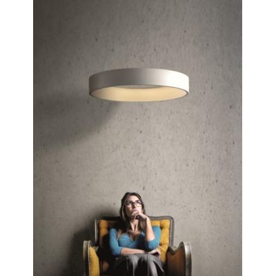 HOOP SOSPENSIONE CIRCOLARE DIAMETRO 60 CM A LED 42W 3000K IN METALLO BIANCO Pan International - Cristalensi Shop Online