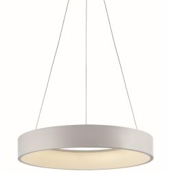 HOOP SOSPENSIONE CIRCOLARE DIAMETRO 60 CM A LED 42W 3000K IN METALLO BIANCO Pan International - Cristalensi Shop Online