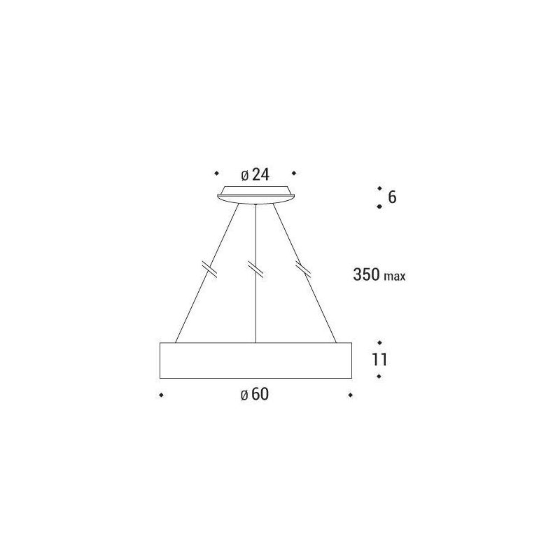HOOP SOSPENSIONE CIRCOLARE DIAMETRO 60 CM A LED 42W 3000K IN METALLO BIANCO Pan International - Cristalensi Shop Online