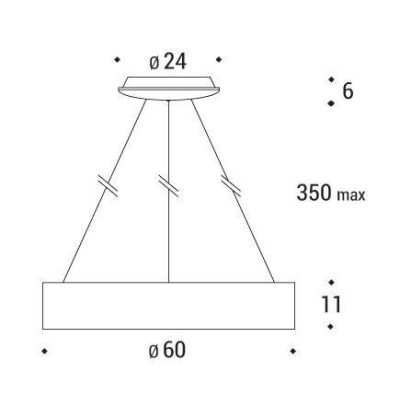 HOOP SOSPENSIONE CIRCOLARE DIAMETRO 60 CM A LED 42W 3000K IN METALLO BIANCO Pan International - Cristalensi Shop Online