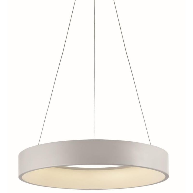 HOOP SOSPENSIONE CIRCOLARE DIAMETRO 80 CM A LED 62W 3000K IN METALLO BIANCO Pan International - Cristalensi Shop Online