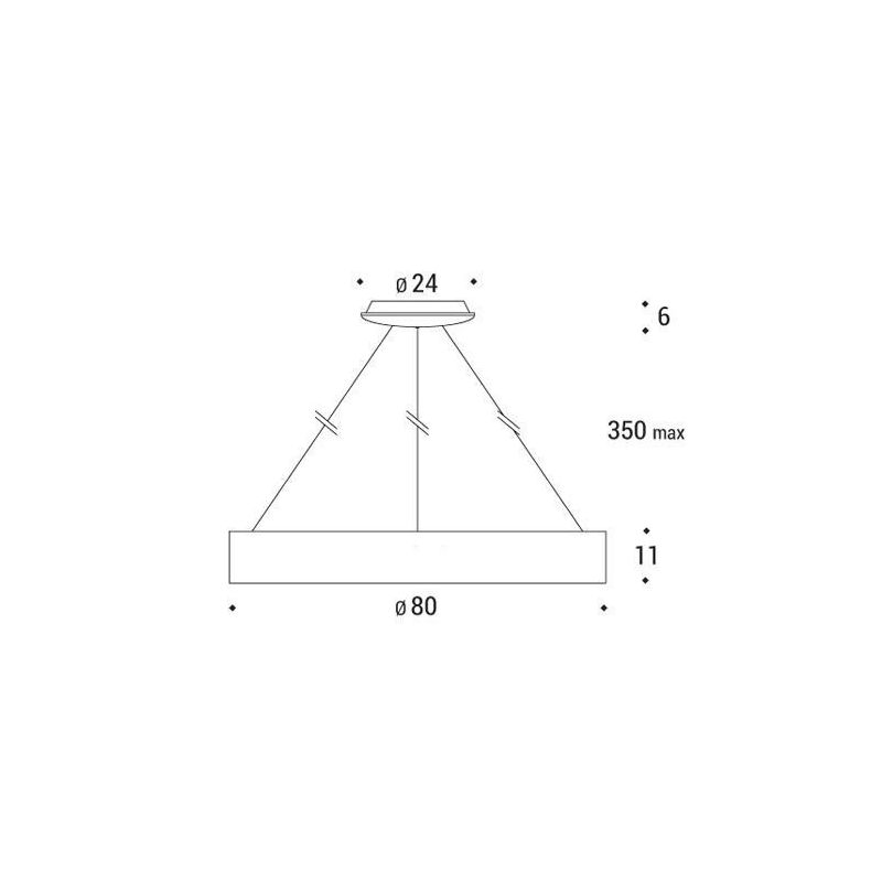 HOOP SOSPENSIONE CIRCOLARE DIAMETRO 80 CM A LED 62W 3000K IN METALLO BIANCO Pan International - Cristalensi Shop Online
