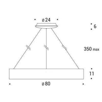 HOOP SOSPENSIONE CIRCOLARE DIAMETRO 80 CM A LED 62W 3000K IN METALLO BIANCO Pan International - Cristalensi Shop Online