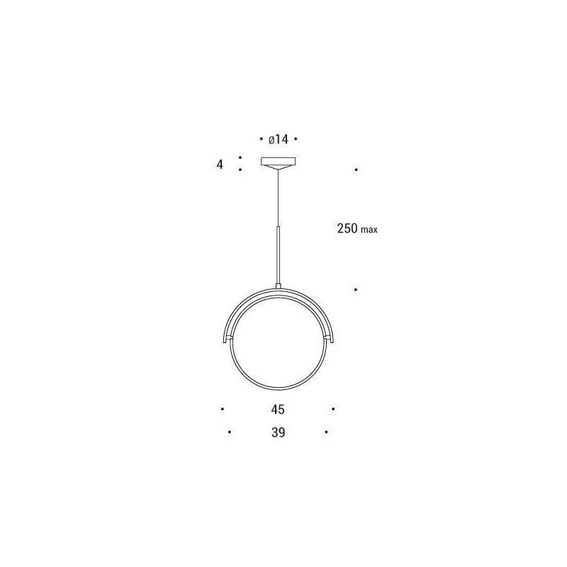 LUNAR SOSPENSIONE A LED INTEGRATO 20W DIREZIONABILE DIAMETRO 45 CM Pan International - Cristalensi Shop Online