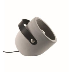 URBAN LAMPADA DA TAVOLO IN CEMENTO E PELLE NERA CON LAMPADINA LED INCLUSA Pan International - Cristalensi Shop Online 2