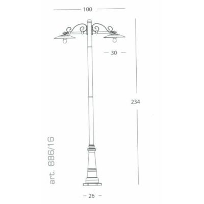 ANTIQUE LAMPIONE PER ESTERNO 2 LUCI IN ALLUMINIO VERNICIATO DI GRIGIO ANTRACITE Sovil - Cristalensi Shop Online