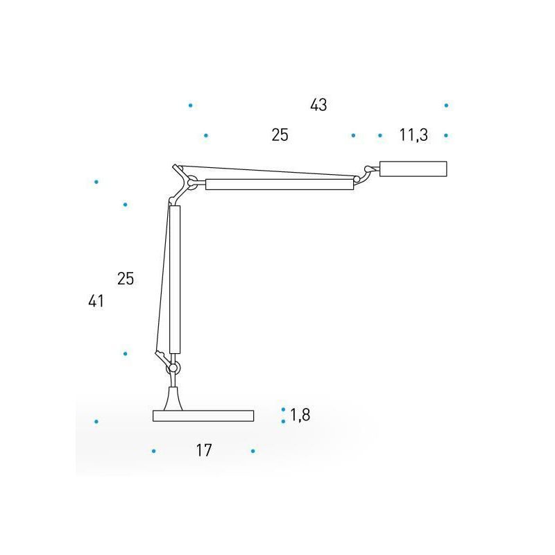 ALTER LAMPADA DA TAVOLO CON LED DA 5W 4000K IN NERO SNODI CROMO Pan International - Cristalensi Shop Online