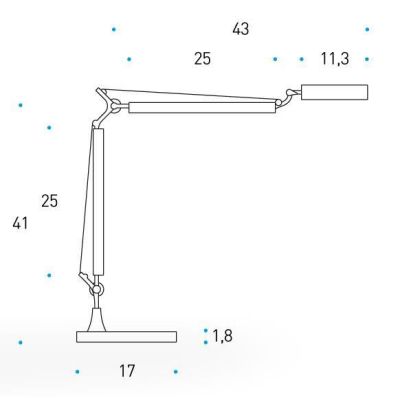 ALTER LAMPADA DA TAVOLO CON LED DA 5W 4000K IN NERO SNODI CROMO Pan International - Cristalensi Shop Online