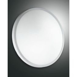 PLAZA PLAFONIERA DI DIAMETRO 40 CM IN METALLO BIANCO,CROMO O NICHEL DIFFUSORE IN VETRO Fabas Luce - Cristalensi Shop Online 2