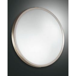 PLAZA PLAFONIERA DI DIAMETRO 40 CM IN METALLO BIANCO,CROMO O NICHEL DIFFUSORE IN VETRO Fabas Luce - Cristalensi Shop Online