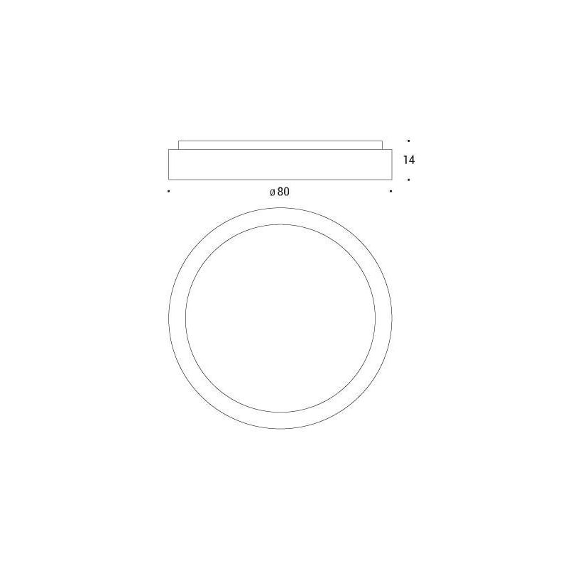 HOOP PLAFONIERA LED 62W 3680 LUMEN 3000K DIAMETRO 80 CM MODERNA ALLUMINIO BIANCO Pan International - Cristalensi Shop Online