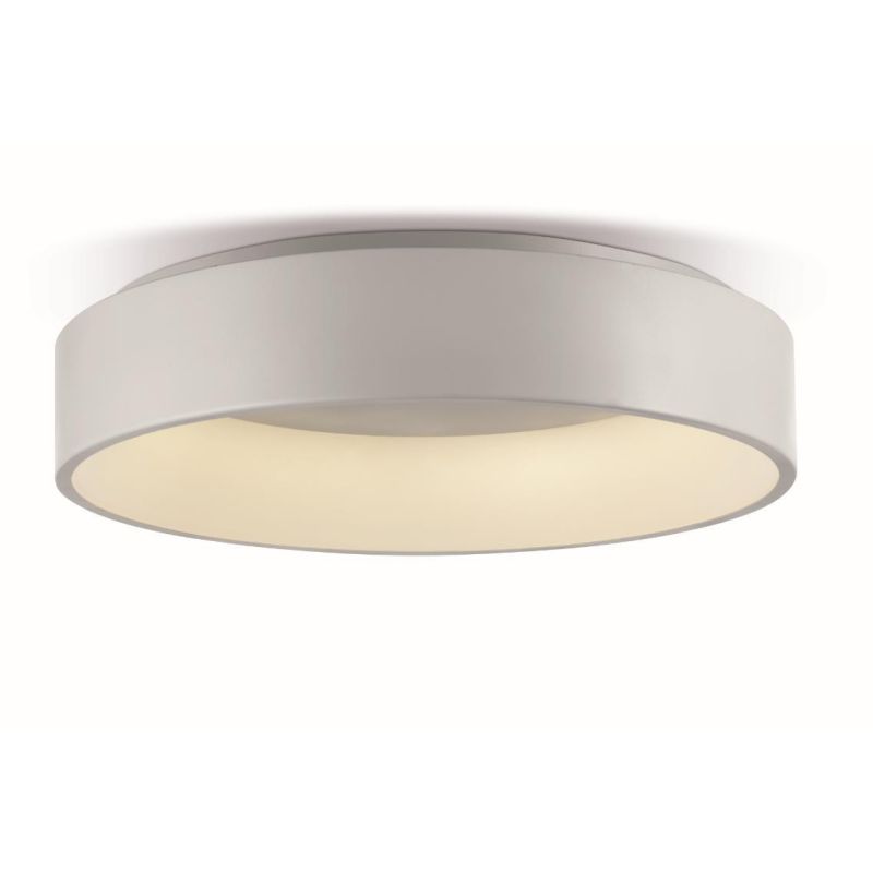 HOOP PLAFONIERA LED 42W 2410 LUMEN 3000K DIAMETRO 60 CM MODERNA ALLUMINIO BIANCO Pan International - Cristalensi Shop Online