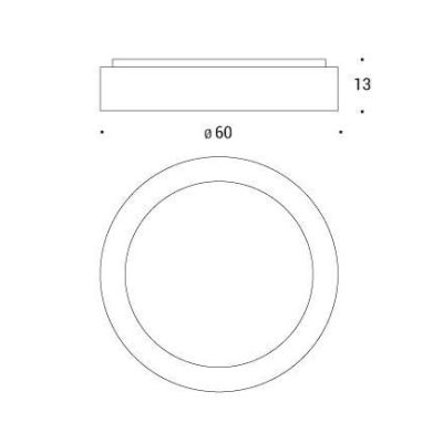 HOOP PLAFONIERA LED 42W 2410 LUMEN 3000K DIAMETRO 60 CM MODERNA ALLUMINIO BIANCO Pan International - Cristalensi Shop Online