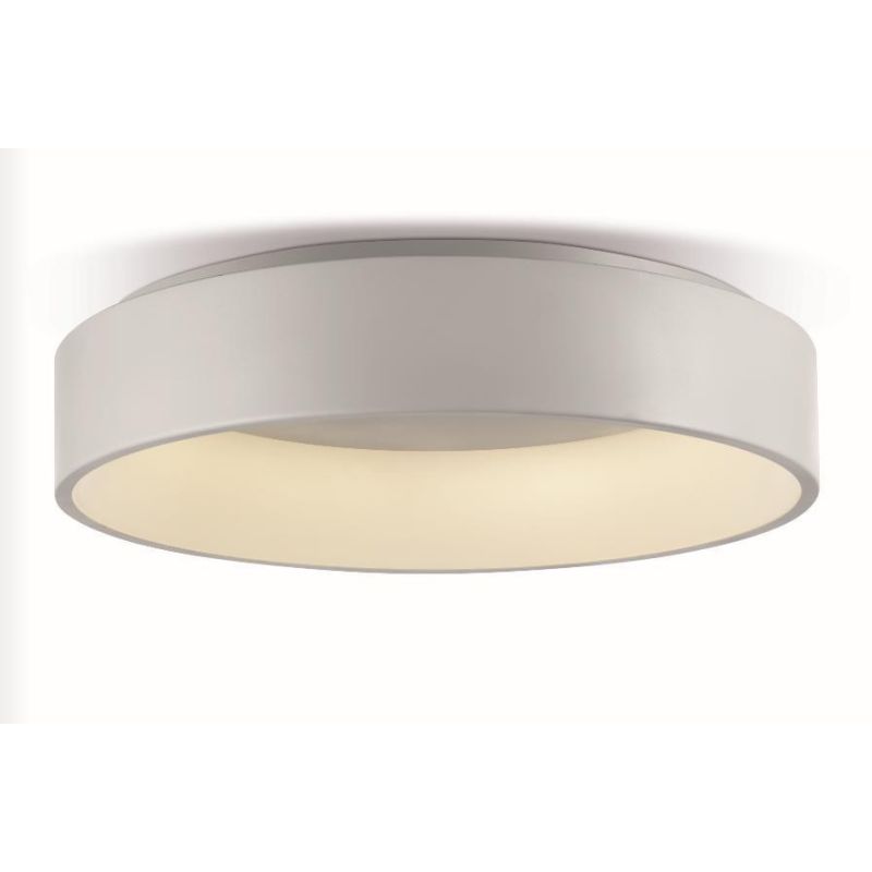 HOOP PLAFONIERA LED 32W 1680 LUMEN 3000K DIAMETRO 45 CM MODERNA ALLUMINIO BIANCO Pan International - Cristalensi Shop Online