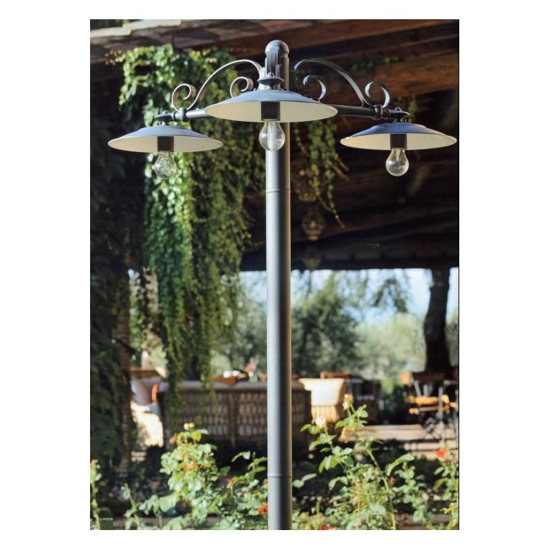 ANTIQUE PALO PER ESTERNO 3 LUCI IN ALLUMINIO VERNICIATO DI GRIGIO ANTRACITE Sovil - Cristalensi Shop Online