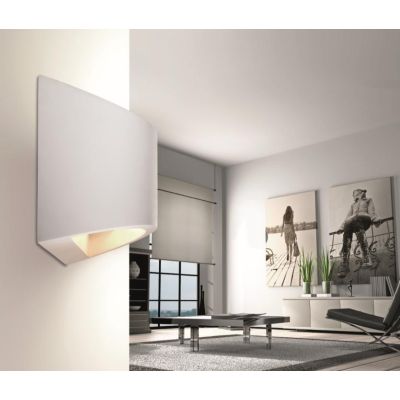 IDRA APPLIQUE IN GESSO VERNICIABILE CON LED INTEGRATO 2X6W 3000K DIAMETRO 30 CM Pan International - Cristalensi Shop Online