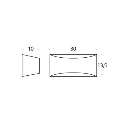 IDRA APPLIQUE IN GESSO VERNICIABILE CON LED INTEGRATO 2X6W 3000K DIAMETRO 30 CM Pan International - Cristalensi Shop Online
