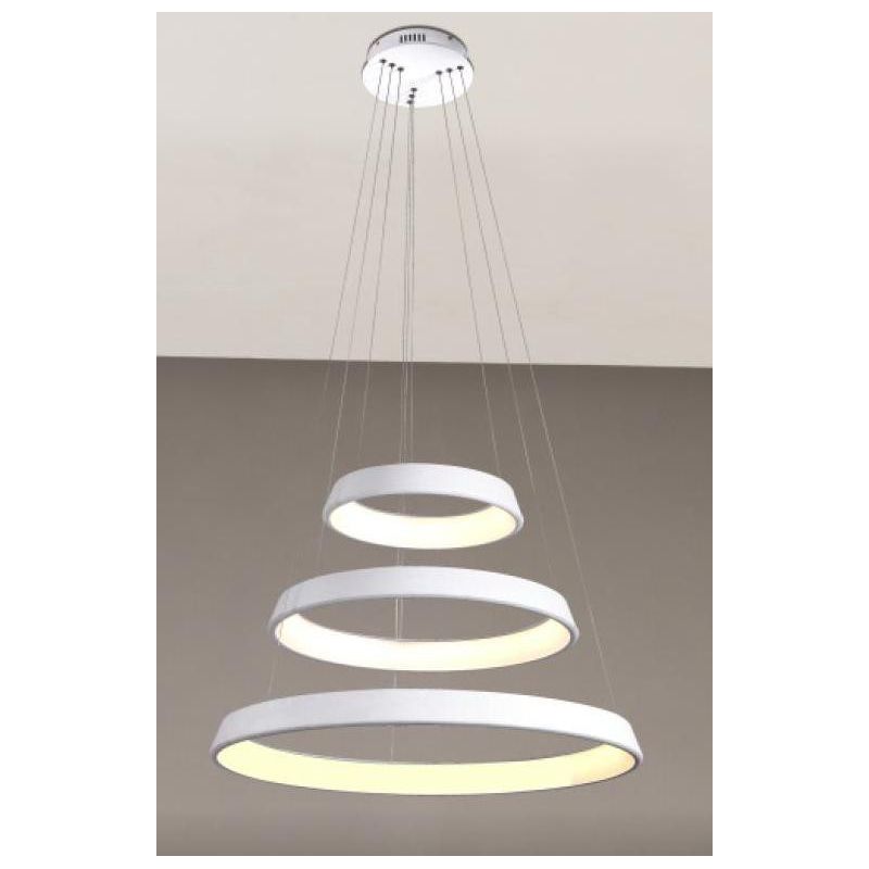2051 LAMPADARIO SOSPENSIONE 3 ANELLI LED 102W COLORE SABBIA O BIANCO DI AFFRALUX ANELLIDIODI AFFRALUX - Cristalensi Shop Online