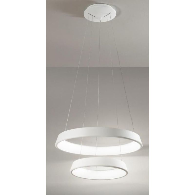 2053 DOPPIO ANELLO DIAMETRO 60-40 LED 54W COLORE SABBIA O BIANCO MODERNO AFFRALUX AFFRALUX - Cristalensi Shop Online