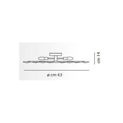 2086 PLAFONIERA ORO-AMBRA CROMO-TRASPARENTE O CROMO-FUME' DIAMETRO 43 CM DI AFFRALUX AFFRALUX - Cristalensi Shop Online