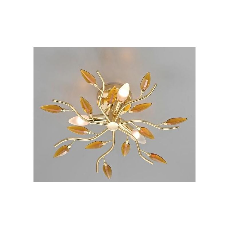 2086 PLAFONIERA ORO-AMBRA CROMO-TRASPARENTE O CROMO-FUME' DIAMETRO 43 CM DI AFFRALUX AFFRALUX - Cristalensi Shop Online