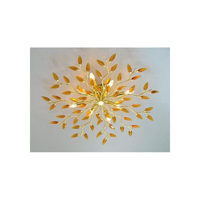 2088 PLAFONIERA DIAMETRO 86 CM CROMO-TRASPARENTE ORO-AMBRA CROMO-FUME' AFFRALUX - Cristalensi Shop Online