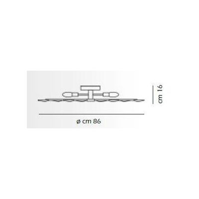2088 PLAFONIERA DIAMETRO 86 CM CROMO-TRASPARENTE ORO-AMBRA CROMO-FUME' AFFRALUX - Cristalensi Shop Online