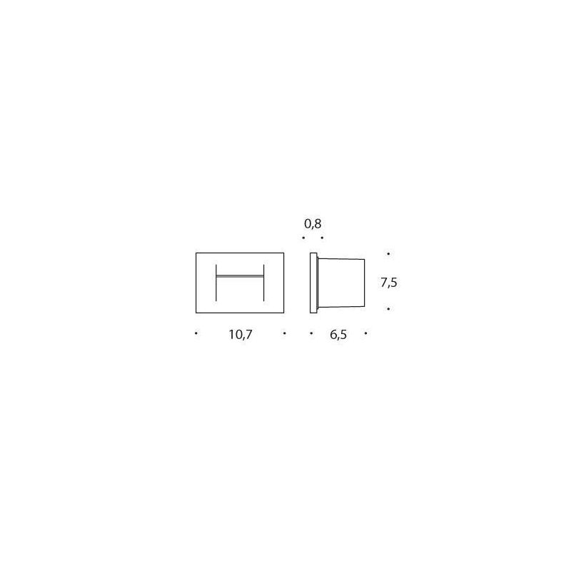 FAST SEGNAPASSO RETTANGOLARE DA INCASSO A LED 3W IP65 IN DUE COLORI X SCATOLA 503 Pan International - Cristalensi Shop Online