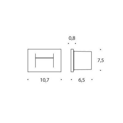 FAST SEGNAPASSO RETTANGOLARE DA INCASSO A LED 3W IP65 IN DUE COLORI X SCATOLA 503 Pan International - Cristalensi Shop Online