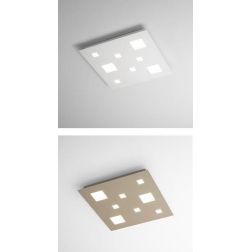 CHECKER BOARD PLAFONIERA APPLIQUE 45X45 LED 36W 3000K BIANCO SATINATO AFFRALUX - Cristalensi Shop Online