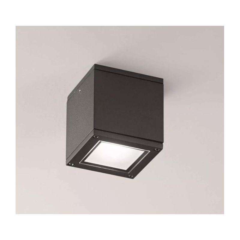 575 576 PICCOLA PLAFONIERA A CUBO PER ESTERNI IP54 BIANCO O ANTRACITE ATTACCO GU10 MODERNA ISYLUCE - Cristalensi Shop Online