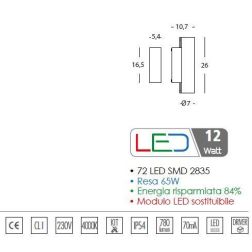 POLAR APPLIQUE ESTERNO IP54 LED 12W 4000 SOSTITUIBILE BIANCO Sovil - Cristalensi Shop Online 2
