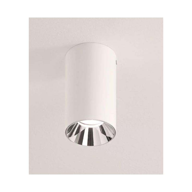 PLAFONIERA CILINDRO ALLUMINIO BIANCO O NERO PORTALAMPADE GU10 RIFLETTORE CROMO ISYLUCE - Cristalensi Shop Online