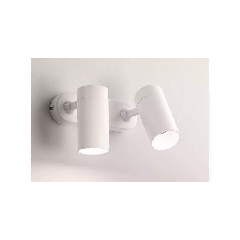 757 SPOT CON 2 LUCI ORIENTABILI IN ALLUMINIO BIANCO O NERO CON PORTALAMPADE GU10 DI ISYLUCE ISYLUCE - Cristalensi Shop Online