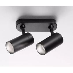 757 SPOT CON 2 LUCI ORIENTABILI IN ALLUMINIO BIANCO O NERO CON PORTALAMPADE GU10 DI ISYLUCE ISYLUCE - Cristalensi Shop Online 2