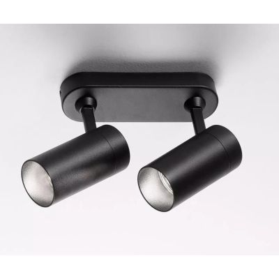 757 SPOT CON 2 LUCI ORIENTABILI IN ALLUMINIO BIANCO O NERO CON PORTALAMPADE GU10 DI ISYLUCE ISYLUCE - Cristalensi Shop Online