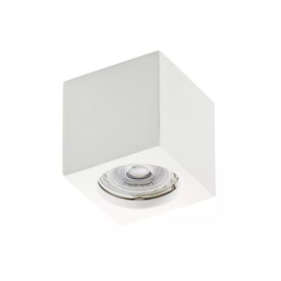 820 PLAFONIERA CUBICA IN GESSO VERNICIABILE CON ATTACCO GU10 ISYLUCE - Cristalensi Shop Online