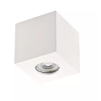 821 PLAFONIERA CUBICA 10X10 CM IN GESSO VERNICIABILE CON ATTACCO GU10 ISYLUCE - Cristalensi Shop Online