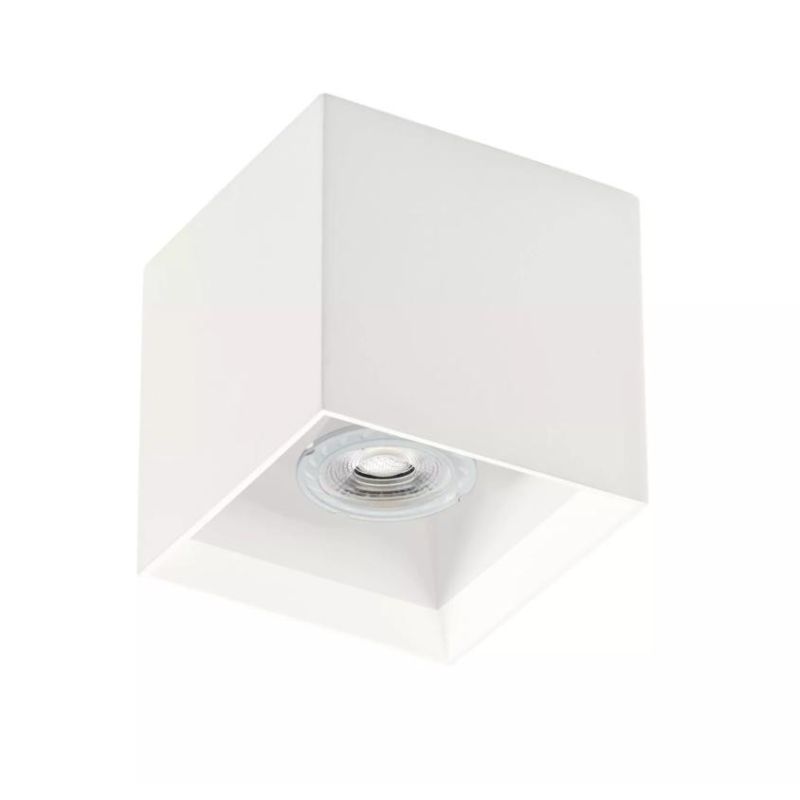 824 PLAFONIERA CUBICA DI ISYLUCE IN GESSO VERNICIABILE CON ATTACCO GU10 ISYLUCE - Cristalensi Shop Online