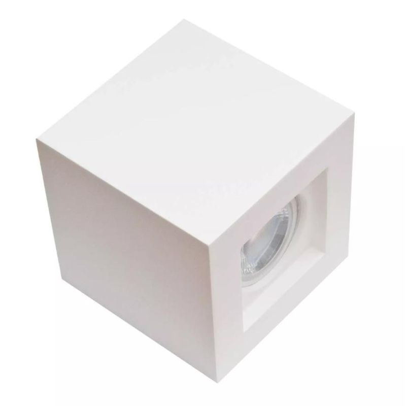 825 PLAFONIERA CUBICA IN GESSO VERNICIABILE DI ISYLUCE CON ATTACCO GU10 ISYLUCE - Cristalensi Shop Online
