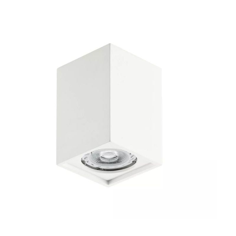 827 PLAFONIERA PRISMATICA IN GESSO VERNICIABILE CON ATTACCO GU10 ISYLUCE - Cristalensi Shop Online