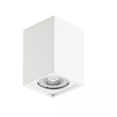 827 PLAFONIERA PRISMATICA IN GESSO VERNICIABILE CON ATTACCO GU10 ISYLUCE - Cristalensi Shop Online