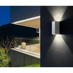 TOWER APPLIQUE LED INTEGRATO SOSTITUIBILE 12W 3000k-4000K IP54 ALLUMINIO BIANCO E ANTRACITE Sovil - Cristalensi Shop Online