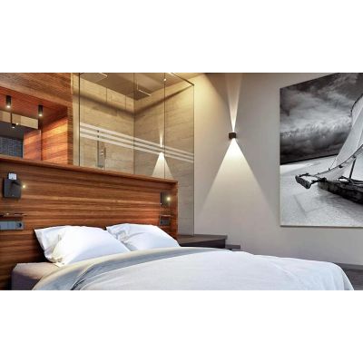 APPLIQUE CUBO BIANCO NERO CORTEN ANTRACITE 6W LED 3000K O 4000K FASCIO LUCE REGOLABILE ISYLUCE - Cristalensi Shop Online