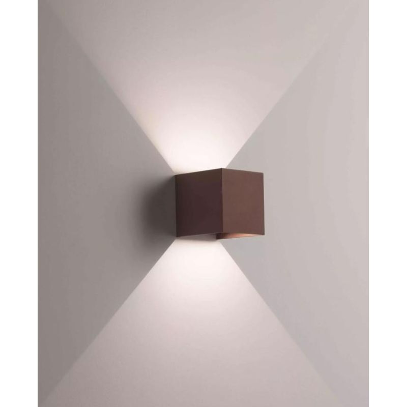 APPLIQUE CUBO BIANCO NERO CORTEN ANTRACITE 6W LED 3000K O 4000K FASCIO LUCE REGOLABILE ISYLUCE - Cristalensi Shop Online