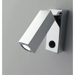 ZENIT SQUADRATO APPLIQUE COMODINO CAMERA DA LETTO LED 3W CROMO LUCIDO ISYLUCE - Cristalensi Shop Online